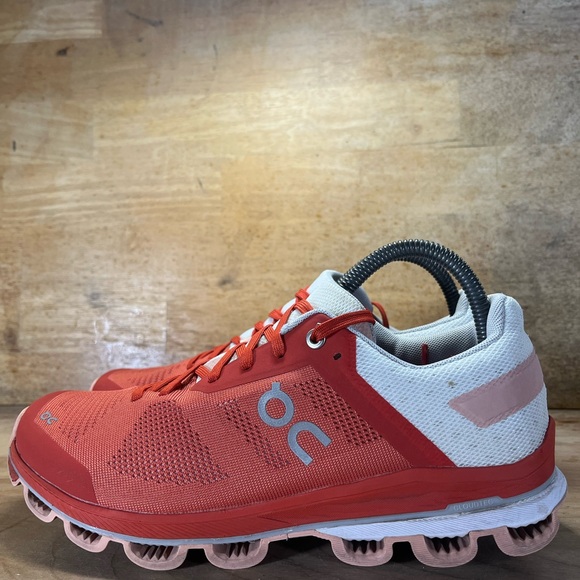 On CloudSurfer 6 REFLECTIVE Womens Size 9.5 Running Shoes Sneakers Dark Coral - Picture 4 of 12